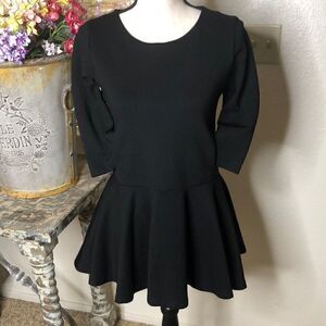 Zara black ponte knit peplum top